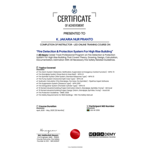 Completion of Instructor LED Online Training Course ON Certificate